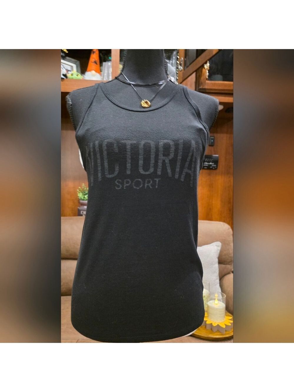 Victoria's Sport Black Logo Muscle Tee